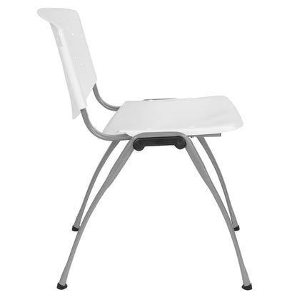 5 Pack 880 lb. Capacity White Plastic Stack Chair | Comfortable Seating with Durable Design