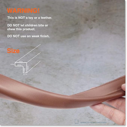 Roving Cove Slim-Fit Edge Protector for Baby Proofing (9ft Small Edge Only), Soft Rubber Foam Furniture Edge Bumper Guard, Desk Edge Cushion, 3M Adhesive, Coffee Brown