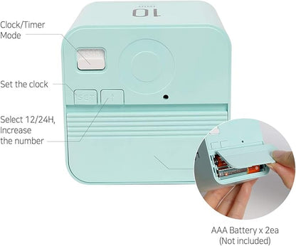 mooas Multi Cube Timer Clock (Mint) Rotating Flip Gravity Sensor Time Management Digital LED Clock & Timer 1, 3, 5, 10 min Setting ADHD Desk Office Productivity Kids Workout Kitchen