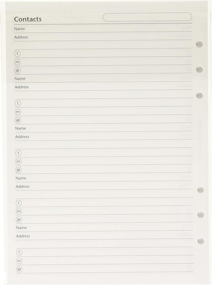 Filofax A5 Name/Address/Phone/Fax (B340206)