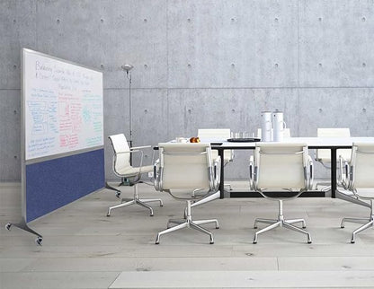 DivideWrite Mobile Whiteboard | Double Sided Dry Erase Board | Portable Office Cubicle Partition | Display for Classrooms, Conference Rooms, Meeting Areas and More | Charcoal Gray 6' Wide X 6' Tall
