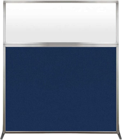 Versare Hush Screen Portable Room Divider | Workstation Wall Divider | Freestanding Privacy Hush Panels | Frosted Windows | Fabric Office Divider Screen | Great for Room Separation