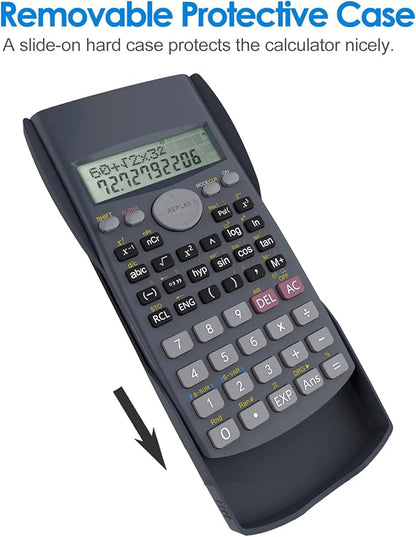 Helect 2-Line Engineering Scientific Calculator, Suitable for School and Business (Black)
