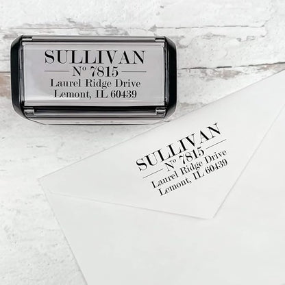 Self Inking Modern Address Stamps | Custom Return Address Stamper (Traditional Serif, Medium)