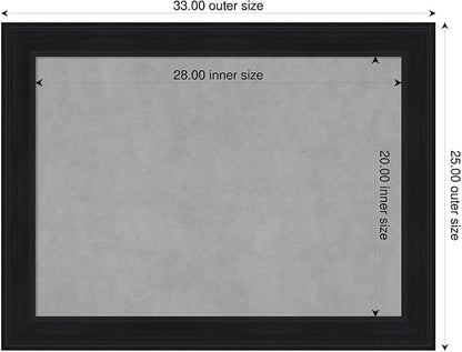 Amanti Art Black Framed Magnetic Board 25x33 Medium Vision Board for use with Magnets, 100% Metal Sheet to Display Items as Office Decor or for Home Organization in mudroom, Kitchen or Kids Room
