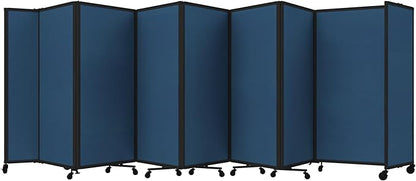 Versare Room Divider 360 Portable Wall Partition | Folding Panels | Large Freestanding Divider | Locking Wheels | Temporary Room Separator