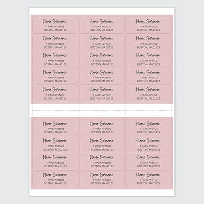 Dotty about Paper Personalized Blush Pink Colorblock - Return Address Labels x 100
