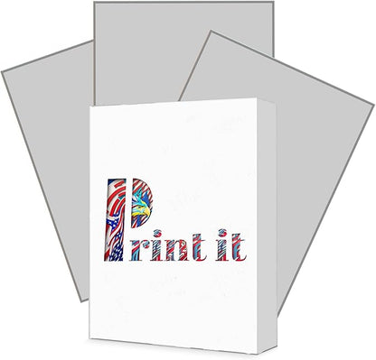 Print It - Vellum Bristol Colored Cardstock Cover Paper, 67 Lb, 8.5" X 11”, Heavyweight Colored Cardstock for Crafts, School, Invitations, And Office Use - Decoration Drawing 250/Case- Grey