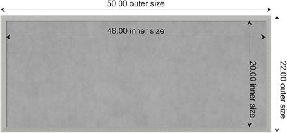 Amanti Art Silver Framed Magnetic Board 22x50 Oversize Vision Board for use with Magnets, 100% Metal Sheet to Display Items as Office Decor or for Home Organization in mudroom, Kitchen or Kids Room