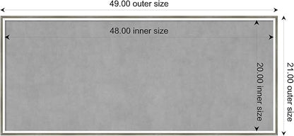 Amanti Art Silver Framed Magnetic Board 21x49 Oversize Vision Board for use with Magnets, 100% Metal Sheet to Display Items as Office Decor or for Home Organization in mudroom, Kitchen or Kids Room
