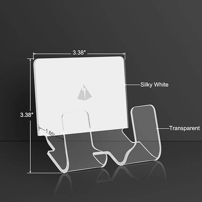 TXEsign Adhesive Wall Phone Holder Mount for Smartphones iPhone External Battery Wall Holder Mount (Silky White & Transparent)