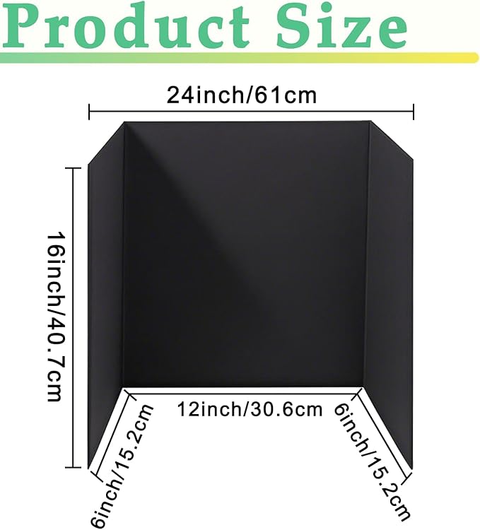 3-Pack Black Trifold Display Boards, 24 x 16 Inches Tri-Fold Corrugated Presentation Boards for Classroom Projects, Science Fairs, Business Events, and Exhibits