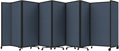 Versare Room Divider 360 Portable Wall Partition | Folding Panels | Large Freestanding Divider | Locking Wheels | Temporary Room Separator