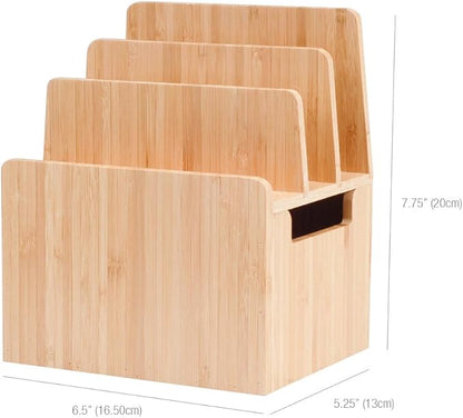 MobileVision Bamboo Charging Station & Compatible Apple Watch Adapter Combo Multi Device Organizer for Apple Watch, Smartphones, Tablets, Laptops, and More