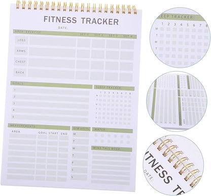 VICASKY Fitness Journal Notebook for Daily Training Sturdy Workout Planner Goal Setting 12-Month Fitness Agenda Notepad for Men Women Gym Enthusiasts