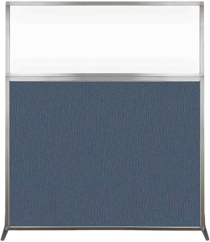 Versare Hush Screen Portable Room Divider | Workstation Wall Divider | Freestanding Privacy Hush Panels | Clear Windows | Fabric Office Divider Screen | Great for Room Separation