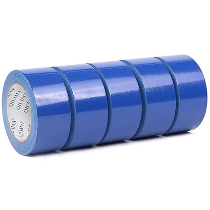 QILIMA 5-Pack Blue Duct Tape, Professional Grade Duct Tape for Photographers, Industrial, Professional Use, 2 Inch X 30 Yards, 5 Rolls Blue
