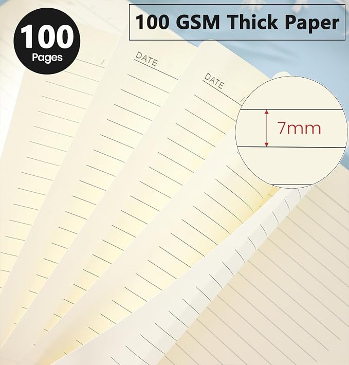 A5 Leather Lined Journal Notebook, 200 Pages Hardcover Executive Notebook for Men Women Office School Note Taking, Thick Writing Paper Daily Journal with Bookmarks/Indexes, Colorful Butterfly
