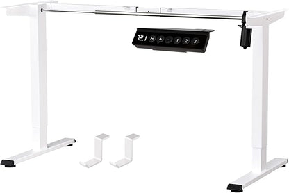 BIZUM Electric Standing Desk Frame, Height Adjustable Sit Stand Desk Base with Memory Preset Button, USB Port for Home Office, White Frame Only