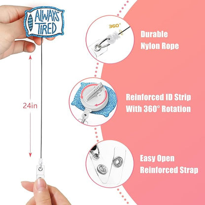 Aoryalps Retractable Badge Reel Holder Retractable with ID Clip for Nurse Nursing Name Tag Card Nursing Student Teacher Doctor Medical Assistant Work Office Clip-Gifts for Nurse