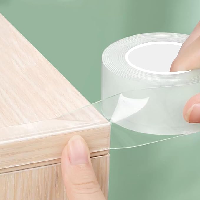 1.57 in x 6.6 FT,Clear Edge Protector Strip Sharp Edge Wrap Cover Tape,Self Adhesive Protective Bumper Guards for Cabinet Door Desk Glass Table Bed Furniture, Kitchen Countertop, Waterproof
