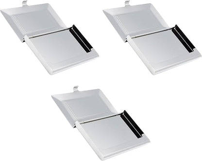 Stephanie Imports Set of 3 Slim & Minimalist Metal Business Card Holder Unisex Case (Silver Rectangle)