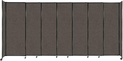 Versare Straightwall Sliding Portable Wall Partition | Freestanding Office Dividers | Locking Wheels | Temporary Room Separator | 15'6" Wide x 7'6" Tall Mocha Fabric Panels