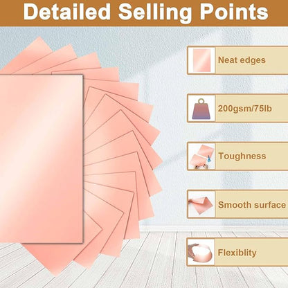 Silunkia 40 Sheets Pink Shimmer Cardstock 8.5 x 11 Crafts Paper, 75lb Heavyweight Card Stock Craft Paper for DIY Cards Making, Greeting Cards, Wedding Invitations, Menus