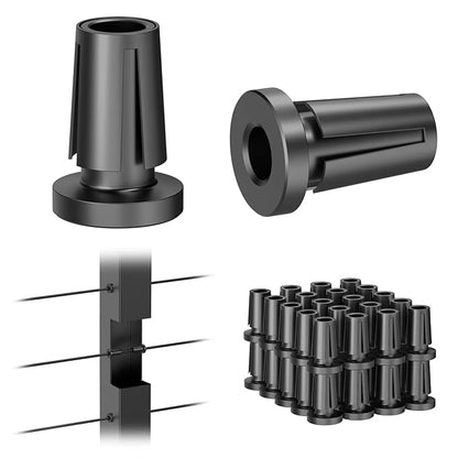 BLIKA Upgraded 40 Pack Stainless Steel Black Protector Sleeves for 1/8" 5/32" or 3/16" Deck Cable Railing, for Metal Posts, T316 Marine Grade, Cable Railing Protector Sleeves, Cable Railing Post Kits