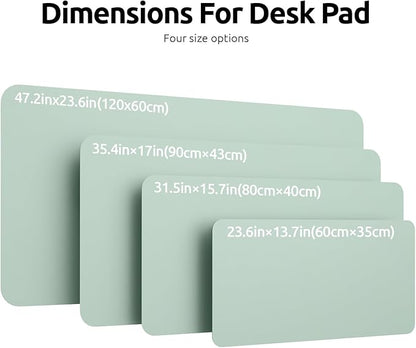 YSAGi Leather Desk Protector, Office Mat, Large Mouse Mat, Non-Slip PU Leather Blotter, Laptop Pad, Waterproof Writing Pad for Office and Home (Pale Green, 23.6" x 13.8")