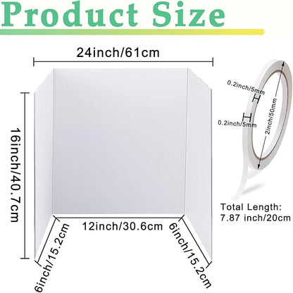 3 Pack Medium Trifold Poster Board, 24 x 16inches Poster Board with Double Sided Tapes and Cardboard, Corrugated Presentation,Science Fair Display Boards for School Project, Science Fair, Business
