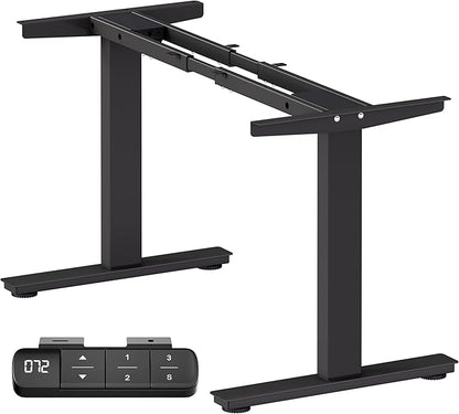 Electric Standing Desk Frame Dual Motor with Memory Controller, Computer Desk Adjustable Table Legs Up to 47.2" for Home Office, Black
