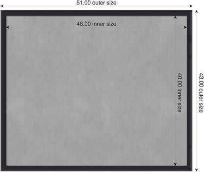 Amanti Art Black Framed Magnetic Board 43x51 Oversize Vision Board for use with Magnets, 100% Metal Sheet to Display Items as Office Decor or for Home Organization in mudroom, Kitchen or Kids Room