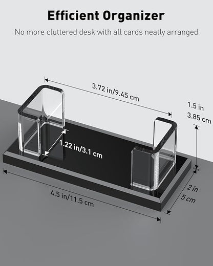 Uniclife Acrylic Business Card Holder for Desk 1 Slot Clear Horizontal Business Card Stand for Men & Women Desktop Name Card Display Stand Card Organizer for Office Home Exhibition, 60 Card Capacity