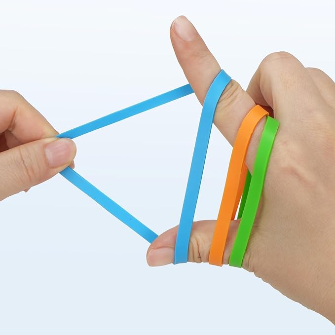 LotFancy Rubber Bands, Size 64 (3-1/2" x 1/4"), 0.5 lb Approx 130 Pcs Thick Heavy Duty Colored Rubber Bands for Office Supplies