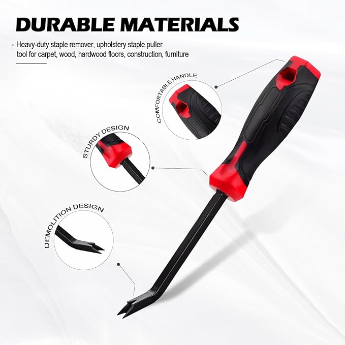 Heavy Duty Staple Remover Tool & Staple Puller, Professional Stapler Removers for Carpet, Upholstery, Wood and Furniture - Carpet and Upholstery Staple Puller Tool, Heavy Duty Staples Remover