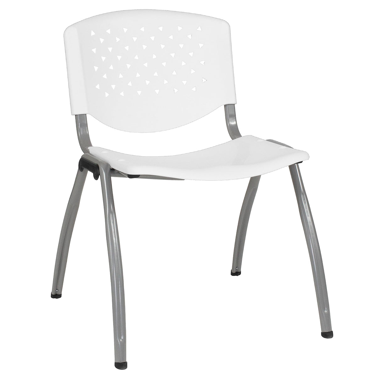 5 Pack 880 lb. Capacity White Plastic Stack Chair | Comfortable Seating with Durable Design