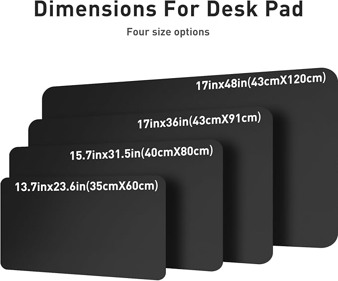 Aothia Leather Desk Pad Protector, Mouse Pad, Office Desk Mat, Non-Slip PU Leather Desk Blotter, Laptop Desk Pad, Waterproof Desk Writing Pad for Office and Home (Black,36" x 17")