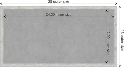 Amanti Art Silver Framed Magnetic Board 13x25 Small Vision Board for use with Magnets, 100% Metal Sheet to Display Items as Office Decor or for Home Organization in mudroom, Kitchen or Kids Room