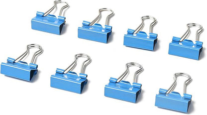 50 Pack Small Blue Binder Clips 3/4 Inch (19 mm), Colored Little Paper Clamps, Tiny Mini Paper Clips for Office Home School Business 0.75"