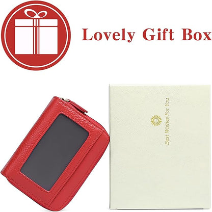 GOIACII Small Genuine Leather Wallet for Women, RFID Blocking Credit Card Holder Wallet