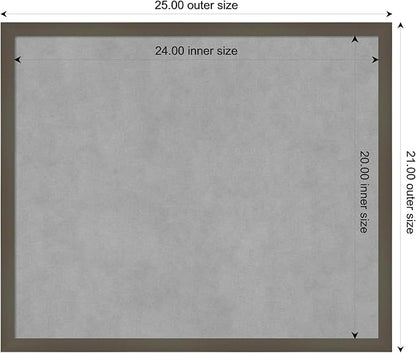 Amanti Art Grey Framed Magnetic Board 21x25 Medium Vision Board for use with Magnets, 100% Metal Sheet to Display Items as Office Decor or for Home Organization in mudroom, Kitchen or Kids Room