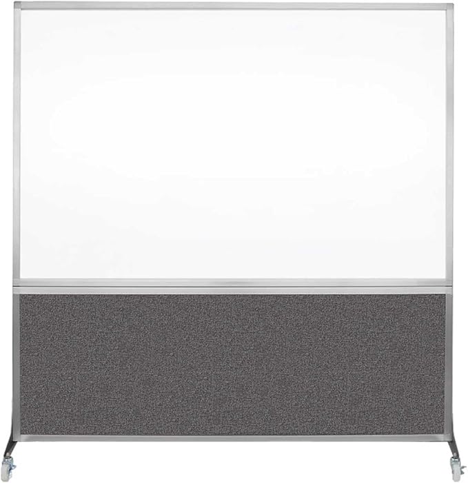 DivideWrite Mobile Whiteboard | Double Sided Dry Erase Board | Portable Office Cubicle Partition | Display for Classrooms, Conference Rooms, Meeting Areas and More | Charcoal Gray 6' Wide X 6' Tall