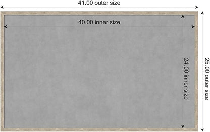 Amanti Art Silver Framed Magnetic Board 25x41 Large Vision Board for use with Magnets, 100% Metal Sheet to Display Items as Office Decor or for Home Organization in mudroom, Kitchen or Kids Room