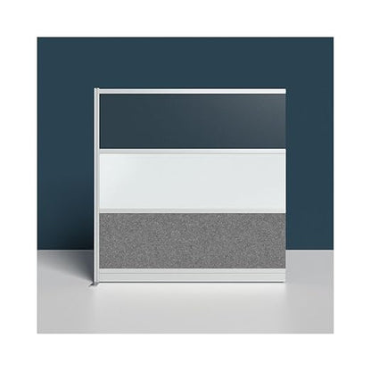 LUXOR MW-5348-XWCGWG Modular Wall Room Divider System - Silver Frame - 53" x 48" Add-On Wall - Wide Paneling