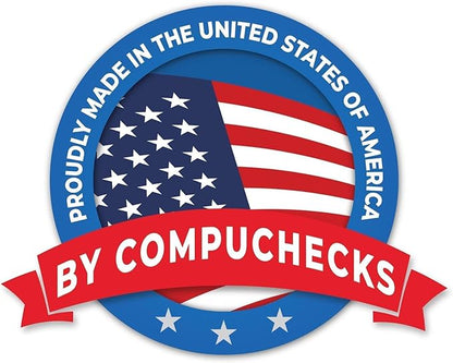 Compuchecks Top Blank Check Paper - 100 Pack, Quick-Books & Laser Printer Compatible - Security Business Checks with Voucher - 8.5" x 11" Gold Pinstripe