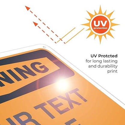 Custom Warning Sign, OSHA Sign, 10x7 Inches, Rust Free .040 Aluminum, Fade Resistant, Indoor/Outdoor Use, Made in USA by Signs