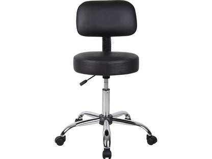 B245-BK Be Well Medical Spa Stool with Back, Black