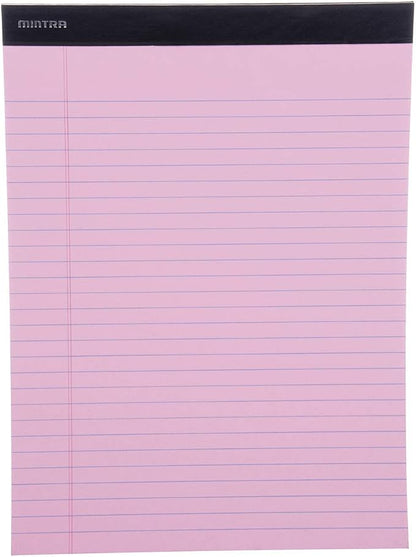 Mintra Office Colorful Legal Pads - Includes 2 Blue, 2 Pink, and, 2 Green Writing Pads, Micro Perforated Lined Sheets, Ideal for Professional & Personal Use, 8.5"x11" Wide Ruled, 6 pack Basic Pastel