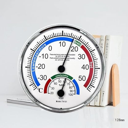 5" Indoor Outdoor Hygrometer/Thermometer, Humidity Gauge Indicator Temperature Humidity Monitor for Home, Office, Garden, Patio, Warehouse